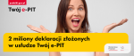 uśmiechnięta kobieta z rozłożonymi dłońmi. 2 miliony deklaracji złożonych w usłudze Twój e-PIT